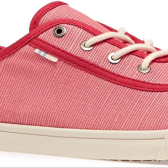 Toms Pink and Red Canvas Shoes with Laces Size 7 - Picture 11 of 11
